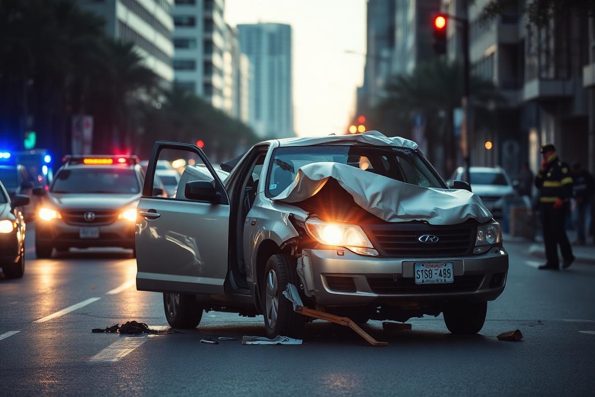 A car with visible damage after a collision