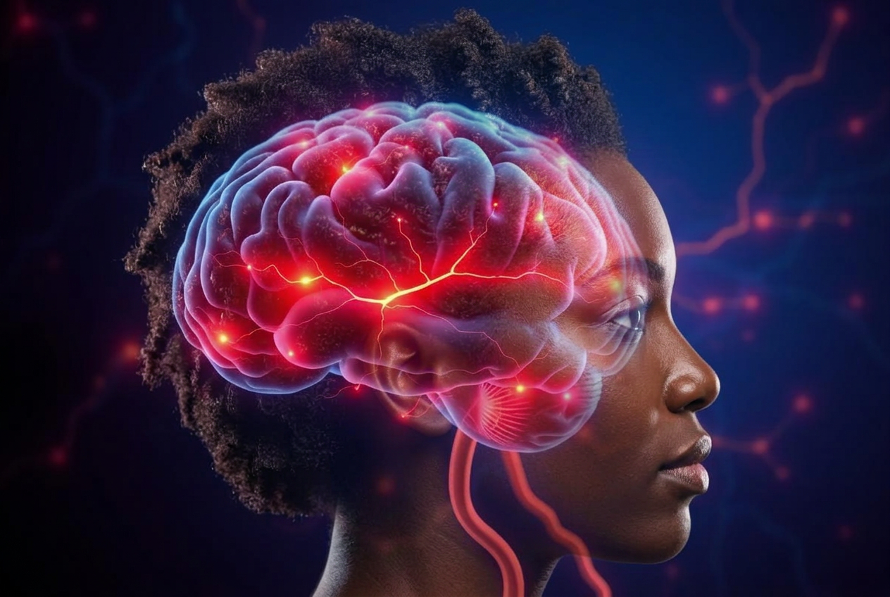Head impact and concussion illustration