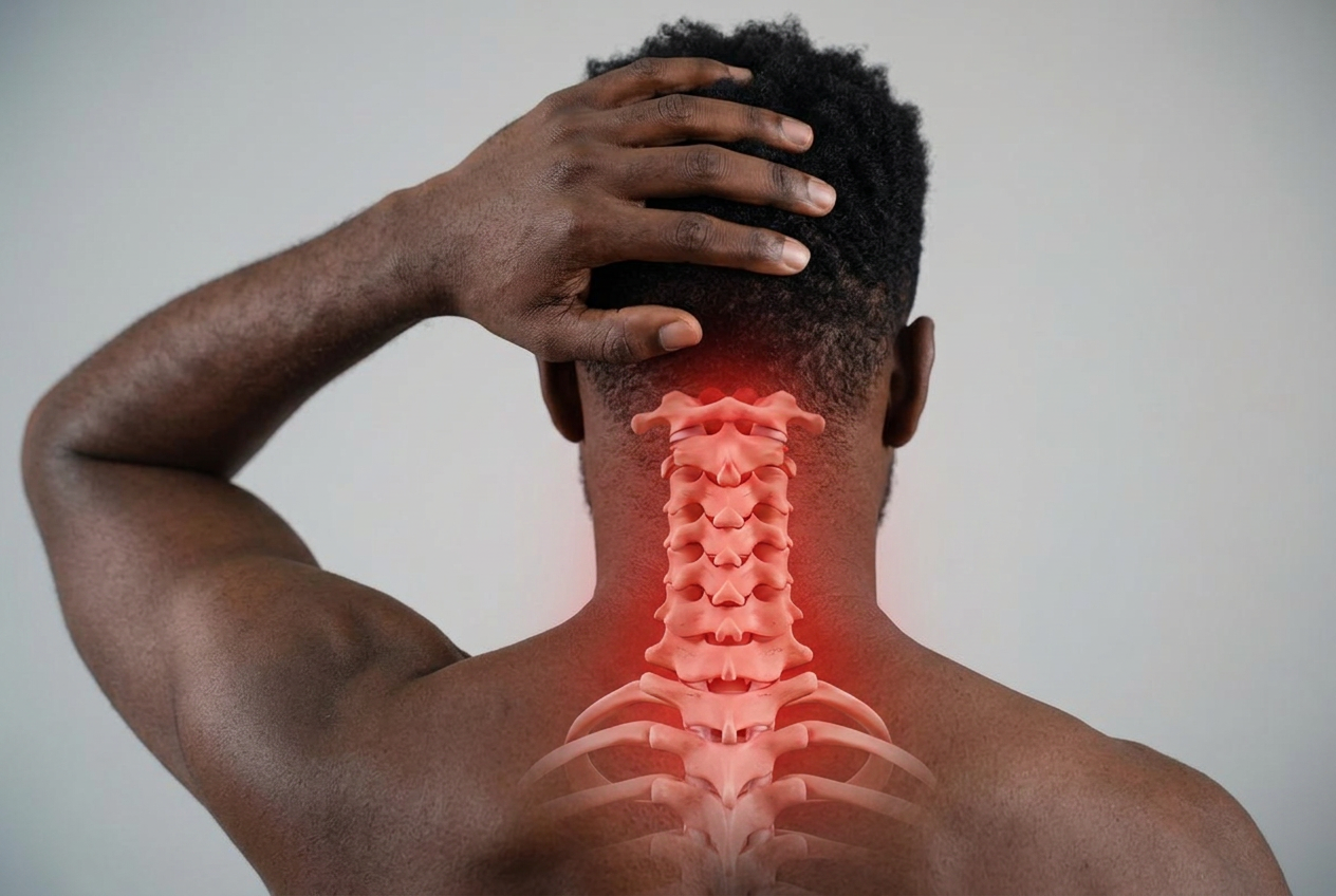 Person with neck discomfort